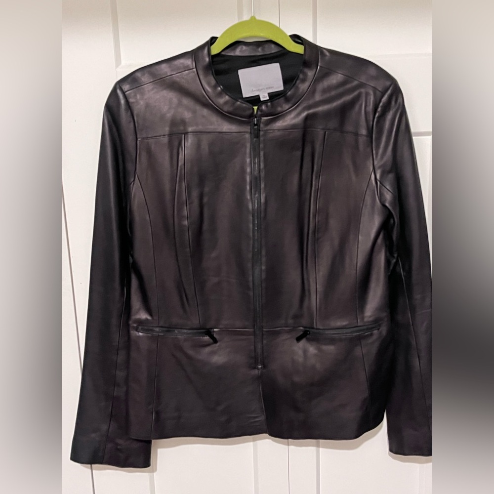 CLASSIQUES ENTIER NORDSTROM AUTHENTIC BUTTERY LONG SLEEVES BLACK LEATHER JACKET - Picture 6 of 12